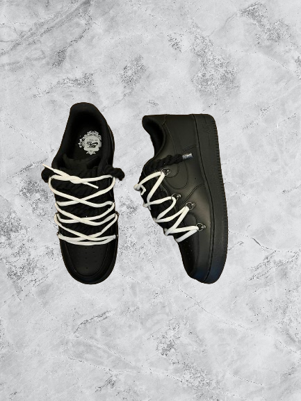 Air Force 1 | OW x Rope Schwarz/Weiß