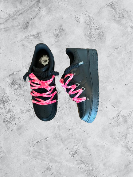 Air Force 1 | OW x Rope Schwarz/Camo Rosa