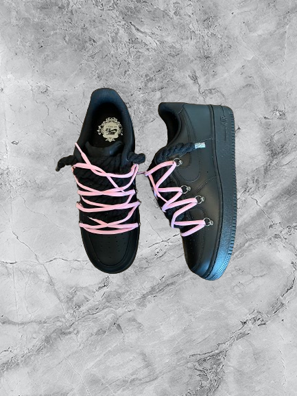 Air Force 1 | OW x Rope Schwarz/Rosa