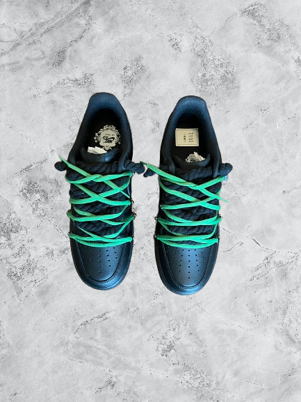 Air Force 1 | OW x Rope Schwarz/Grün