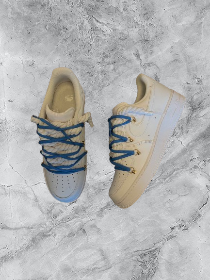 Air Force 1 | OW x Rope Weiß/Blau