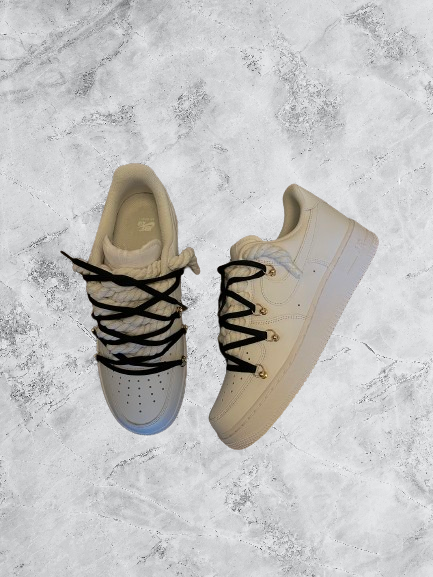 Air Force 1 | OW x Rope Weiß/Schwarz