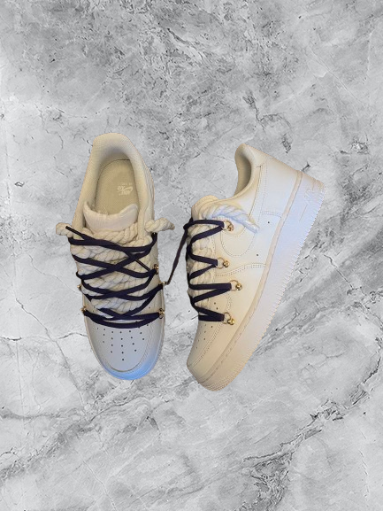 Air Force 1 | OW x Rope Weiß/Lila