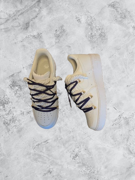 Air Force 1 | OW x Rope Weiß/Lila