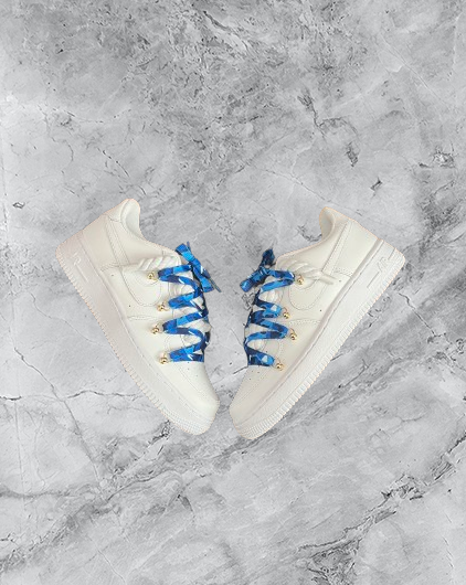 Air Force 1 | OW Camo Blau x Rope Weiß