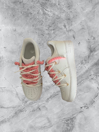 Air Force 1 | OW x Rope Weiß/RosaW